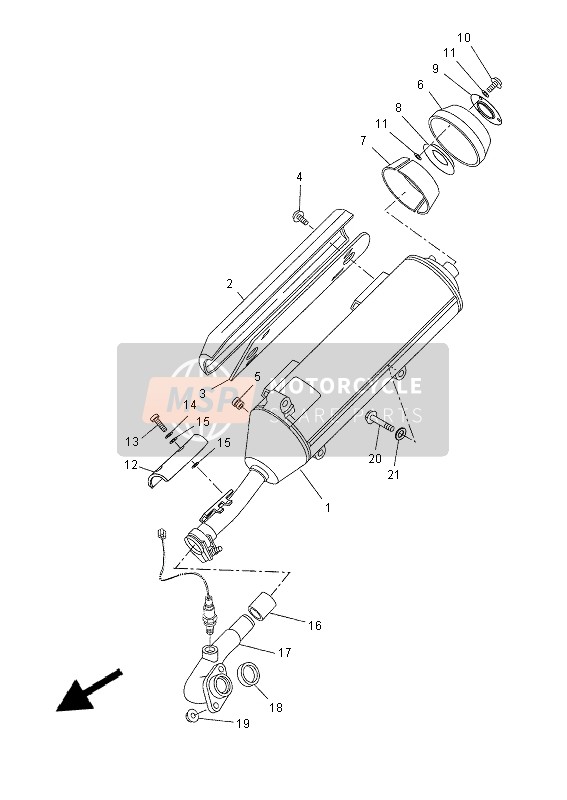 Yamaha VP250 2015 Exhaust for a 2015 Yamaha VP250